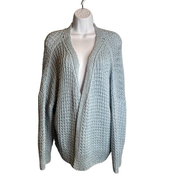 URSA Textiles Womens Blue Chunky Open Front Cardigan Sweater One Size Fiber Arts - Picture 1 of 9